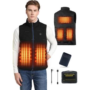 Men's Heated Vest with Battery Pack USB charging Lightweight Heating Vest