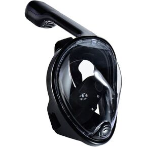 180°View Snorkel Mask Full Face Easy Breath,Anti-Fog, Anti-Leak with Adjustable Head Straps with Longer Snorkeling Tube Larger Area