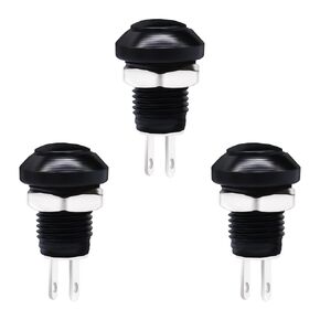 (3pcs) 8mm Switch:Momentary Toggle Push Button Switch:Aluminum Oxidation:IP 65 Water-Proof;no led;Engine Auto Start Starter:Mini Switch:1 NO.5V 12V 24V 36V 110V Both:Black
