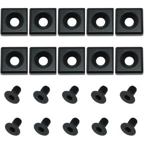 Maxmoral 10PCS Zinc Aluminium Profile End Caps T Slot Aluminium Profile Fittings 20x20mm Metal Cover End Cap Cover Plug Aluminium Profile Fittings Black