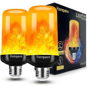 Hompavo 【Upgraded】 LED Flame Light Bulbs, 4 Modes Flickering Light Bulbs with Upside Down Effect, E26/E27 Flame Bulb for Halloween Christmas Party Patio Porch Home Indoor & Outdoor Decorations - 2