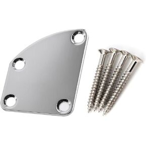 Electric Guitar Neck Plate Curved Guitar Neck Plate With 4 Holes and Screws Bass Guitar Neck Replacement Guitar Parts