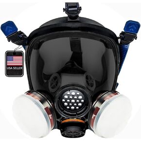 Parcil Distribution Gas Mask Survival Nuclear and Chemical Full Face Respirator - Organic Vapor & Particulate - CE Tested