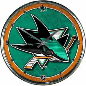 NHL San Jose Sharks Chrome Clock