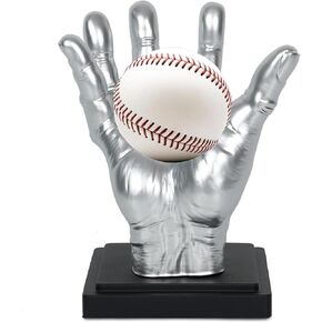 Baseball Holder Creative Hand-Shape Design, Baseball Display Stand with ABS Tee & Base, Baseball Display Case for Official Size Baseball or Memorabilia Displays Ornament