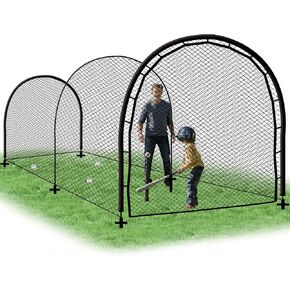 Baseball Batting Cage for Backyard, 22' Softball Cage Batting Net Portable with Carrying Bag Detachable Door with Hitting Target for Batting Training Pitching Practice