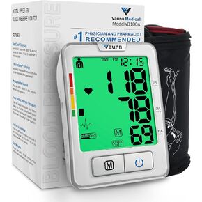 FSA/HSA Eligible, Vaunn Medical Automatic Blood Pressure Machine with Large Cuff, Digital Blood Pressure Monitor, Upper Arm Cuff 8.7-16.5" (vB100A)