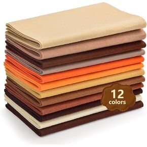 Large Stiff Felt Sheets Bundle - Felt Fabric Sheets for Crafts 12 Rolls 8"x35" Soft Rainbow Color 12 Assorted Colors Felt Pack for Kids DIY Craft Sewing Squares Nonwoven Patchwork (Classic)