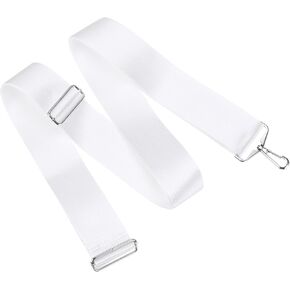 PATIKIL Tennis Net Center Strap 2" x7.2', Regulation Nylon Net Adjuster Adjustable Height Tennis Net Strap with Buckle for Park, Stadium Public Court, White