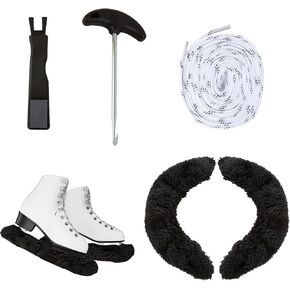 Ice Skating Accessories Kit,Hockey Accessories,Ice Skate Blade Covers,Hockey Skate Laces,Skate Lace Tightening Tool,Universal Ice Skate Blade Sharpeners,Ice Hockey Shoe Protector Guards