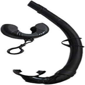 Scuba Choice Silicone Roll-up Nautilus Snorkel with Storage Case, Black - Compact 15" Flexible Snorkel, 3-1/2" Container, Easy to Pack & Store, Includes Durable Keeper for Travel Convenience