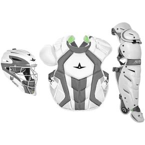 All-Star Axis Pro S7 Youth White/Graphite Catcher's Kit