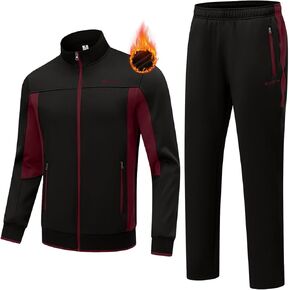 TBMPOY Men's Fleece Lined Tracksuits Sweatsuits 2 Piece Sets Winter Jogging Track Sweat Suits Thermal Casual Outfits