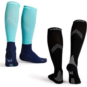 Compression Socks for Women & Men | Premium Lycra Spandex | 15-20mmHg Support for Circulation | Reflective Strips | Original Packaging