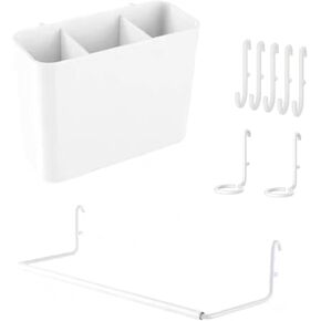 Keepo Pegboard Accessories, Peg Board Accessory Kit for Wall Organizer, Office Pegboard Accessories, Container, Racks, and Pegboard Hooks, Peg Board Shelving White Accessories Combo B