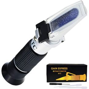Alcohol Refractometer for Spirit Alcohol Volume Percent with Automatic Temperature Compensation (ATC) Dual Scale Brix 0-40% 0-25% VOL in Wine Making and Beer Brewing, Homebrew Kit
