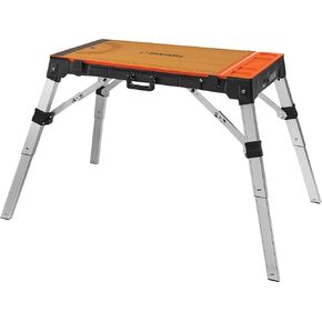 Disston OmniTable Elite Portable Workbench Worktable Sawhorse with Extra Large Work Surface with Built in Clamps. Easy Table Setup and Holds up to 440Lbs