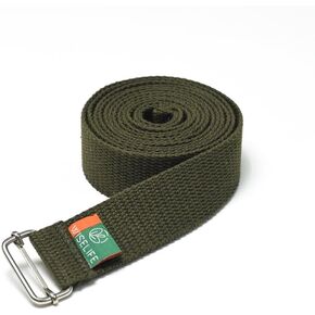WiseLife Yoga Stretch Belt/Strap | Best for Daily Stretching, Yoga, Pilates, Physical Therapy, Fitness | 8 Feet Premium Cotton Strech Band (Olive Green)