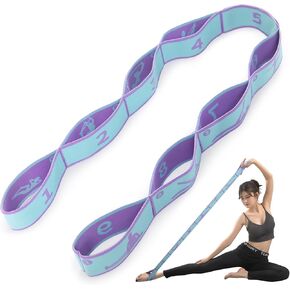 Yoga Straps for Stretching Strap Elastic for Physical Therapy Dance Yoga Pilates Gymnastics Exercise Flexible Pilates Stretch Band for Women Men