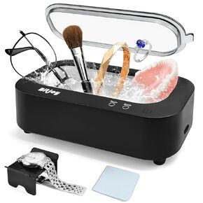 Ultrasonic Cleaner Jewelry Cleaning Machine: 48KHz Sonic Cleaner for Glasses Rings Watches with 12oz Tank - Great for Woman Fashion Enthusiast