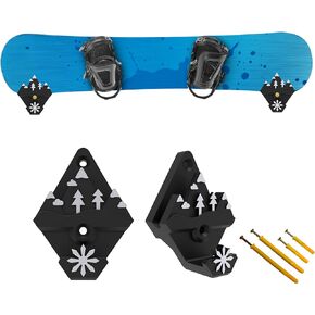 Snow Ski Wall Mounts with Hooks,Snowboard Mount Storage Snowboard Display Wall Mount,Universal Fit Any Snow Skis, Snow Skis Rack