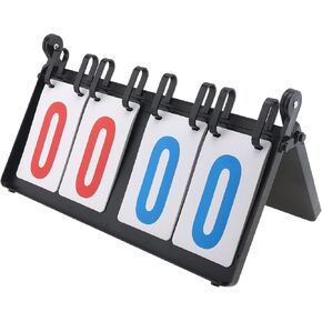 Sport Scoreboard Waterproof Card 4-Digit Scores 1-99 Sport Portable Tabletop Flip Scorekeeper Score Flipper for Indoor & Outdoor Sports Basketball Tennis