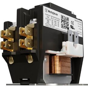 Westinghouse HVAC Contactor, 1 Pole, 25 Amp, 24V Coil, Line Lugs & Load Screws, A2L Compliant Definite Purpose AC Contactor, UL Recognized & Approved for UL 60335