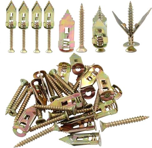 100 Pcs(50Sets) Self-Drilling Drywall Anchors with Screws - Heavy-Duty Wall Anchors for Drywall and Door Hinge Repair Easy Fixing for Garden Statue, Patio Furniture, and Outdoor Decor(1.57IN) in Saudi Arabia