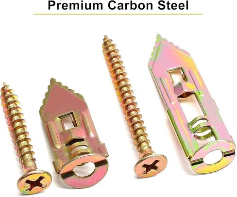 100 Pcs(50Sets) Self-Drilling Drywall Anchors with Screws - Heavy-Duty Wall Anchors for Drywall and Door Hinge Repair Easy Fixing for Garden Statue, Patio Furniture, and Outdoor Decor(1.57IN) in Saudi Arabia