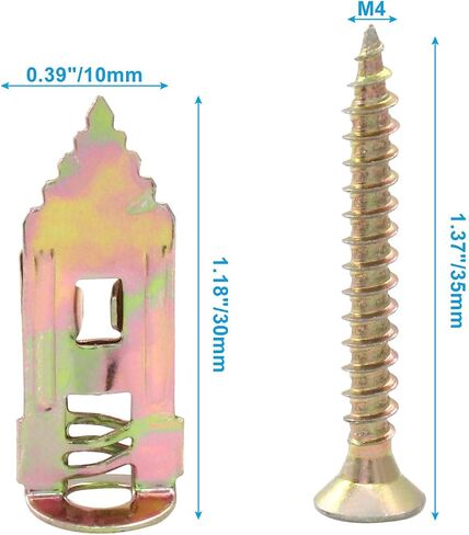 100 Pcs(50Sets) Self-Drilling Drywall Anchors with Screws - Heavy-Duty Wall Anchors for Drywall and Door Hinge Repair Easy Fixing for Garden Statue, Patio Furniture, and Outdoor Decor(1.57IN) in Saudi Arabia