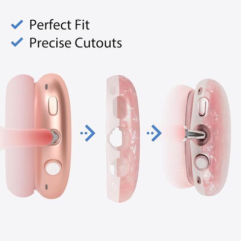 Case Cover for AirPods Max Headphones (2024/2020) Pearl Shell Texture Soft TPU Ear Cups Cover/Ear Pad Case Cover/Headband Cover for Apple AirPods Max(USB-C),Silicone Cover Accessories, Colorful Pearl in Saudi Arabia