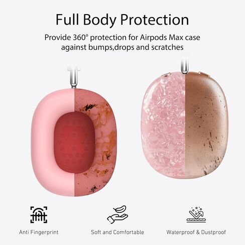 Case Cover for AirPods Max Headphones (2024/2020) Pearl Shell Texture Soft TPU Ear Cups Cover/Ear Pad Case Cover/Headband Cover for Apple AirPods Max(USB-C),Silicone Cover Accessories, Colorful Pearl in Saudi Arabia