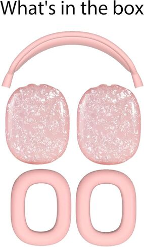 Case Cover for AirPods Max Headphones (2024/2020) Pearl Shell Texture Soft TPU Ear Cups Cover/Ear Pad Case Cover/Headband Cover for Apple AirPods Max(USB-C),Silicone Cover Accessories, Colorful Pearl in Saudi Arabia
