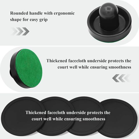 Air Hockey Pusks Air Hockey Puchers Air Hockey Paddles, Great Goal Handles Pushers Paddles Replacement Accessories for Game Tables, 4Pushers, 8Pucks in Saudi Arabia