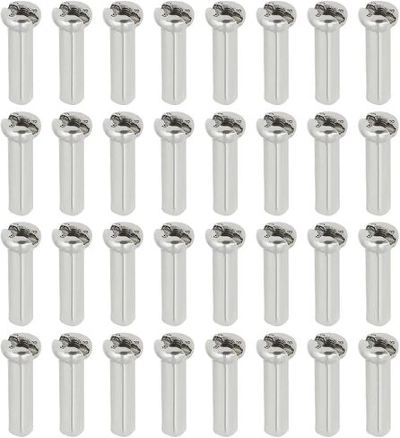 ECSiNG 100Pcs Bicycle Spoke Nipples Fit for 14G / 2mm Dia Spoke Mountain Road Bike Silver Steel Cycling Replacement Accessories in Kuwait