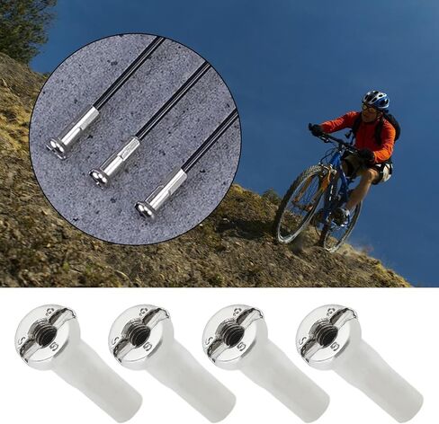 ECSiNG 100Pcs Bicycle Spoke Nipples Fit for 14G / 2mm Dia Spoke Mountain Road Bike Silver Steel Cycling Replacement Accessories in Kuwait