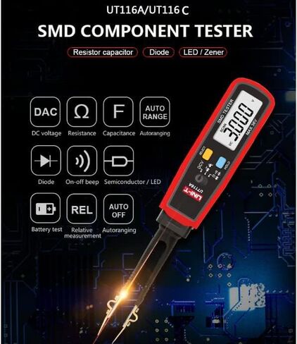 UNI-T Uni-Trend Multimeter clamp Meter UT116A UT116C Digital Tweezers Smart SMD Tester Electrical Multimeter Resistance Capacitance Continuity Diode Test Meter(UT116A) in Kuwait