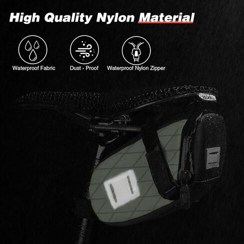 MEGHNA Bike Seat Bag Small Under Saddle Bag Storage Pouch Waterproof Bag Cycling Pack Universal Fit 1.3L Capacity Lightweight for Mountain Bike Road Bike (Green) in Saudi Arabia