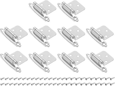 uxcell Cabinet Kitchen Inset Hinges, 30Pcs 1/2" Overlay Semi-Concealed Hinges Face Mount Cabinet Hardware Self-Closing Cabinet Hinges with Screws, Copper Red in Kuwait
