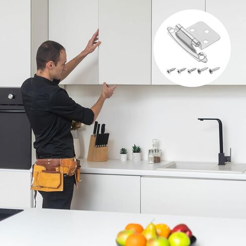 uxcell Cabinet Kitchen Inset Hinges, 30Pcs 1/2" Overlay Semi-Concealed Hinges Face Mount Cabinet Hardware Self-Closing Cabinet Hinges with Screws, Copper Red in Kuwait