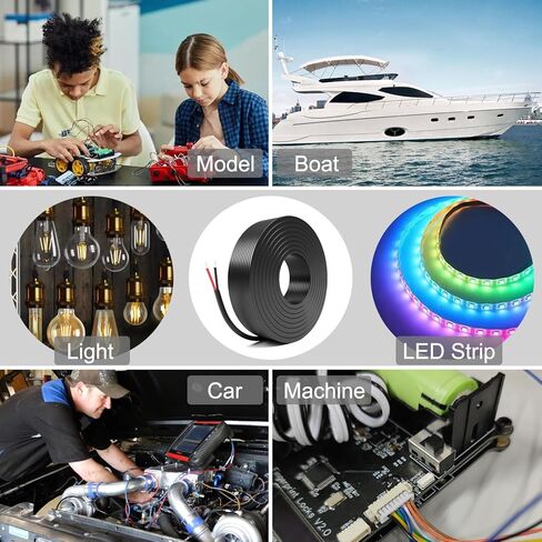 14 Gauge Wire 2 Conductor Electrical Wire, Low Voltage Landscape Wire Stranded PVC Cord, 12V/Oxygen-Free Tinned Copper/14/2 Wire for Automotive Wire LED Strips Lamp Lighting Marine (100FT-30M) in Saudi Arabia