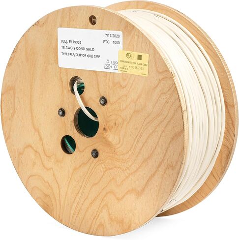 18 AWG 2 Conductor (UL) Certified 100% Copper Type CMP Plenum Rated Shielded Sound & Security Cable - 500 Feet in Kuwait