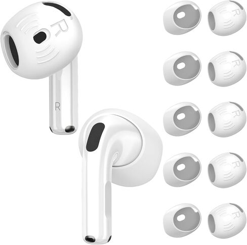 [5 Pairs] for AirPods 4 Ear Tips Covers Sport Anti Slip Anti Scratche Skin Soft Silicone Eartip AirPods 4 Gen Earbuds Accessories Compatible with Apple AirPods 4th Generation (5 Colors Mix) in Kuwait