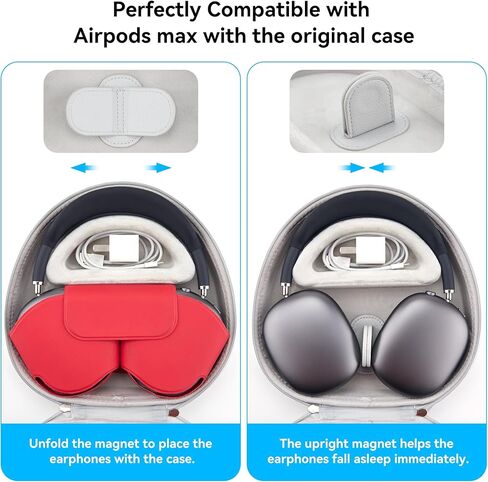 DDJ [1 Pack] Case for AirPod Max Supports Sleep Mode, Portable Protective Cover for Apple AirPods Max Pro, Travel Carrying Headphone Case for APM Accessories, Wireless Headphones Hard Storage Bag in Kuwait