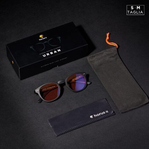 Horus X ® • Round Blue Light Computer Glasses | Anti-Fatigue Screens| for Small Faces | Urban Amber in Saudi Arabia