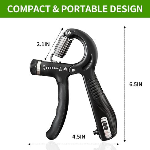 Hand Grip Strengthener, Grip Strength Trainer, 22-132 Lbs Adjustable Resistance Forearm Exerciser Workout for Rehabilitation Athletes Climbers Musicians in Saudi Arabia