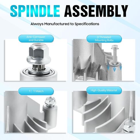 2 Pack 130794 Spindle Mandrel Assembly Fit for Husqvarn Poulan Craftsman AYP 130794 532130794 with Pulleys 129861 153535 173436 for LT1238A, LT1238B CT130, CTH130, CTH150 YT150, YT160 in Kuwait