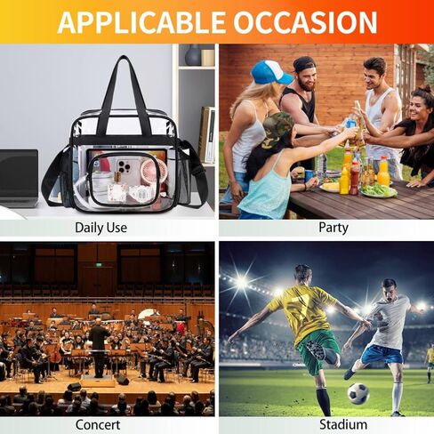 Clear Bags Stadium Approved,See Through Tote Bag+Shoulder Strap Large Transparent Bag in Kuwait