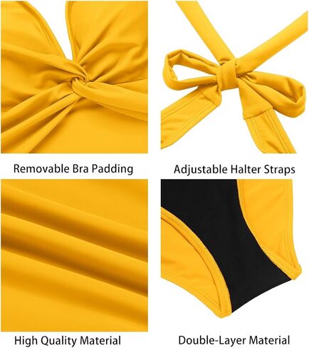 AI'MAGE Women's One Piece Swimsuits V Neck Tummy Control High Waisted Bathing Suit Halter Top Swimwear in Saudi Arabia