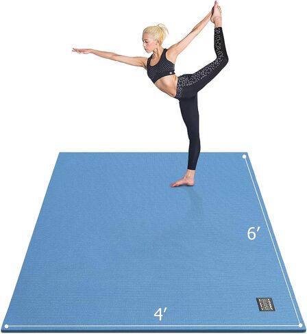 GXMMAT Large Yoga Mat 6'x4'/6'x6'/7'x5'(7mm/9mm), Extra Thick Workout Mats for Home Gym Flooring,Ultra Comfortable Non-Slip Quick Resilient Barefoot Wide Exercise Mat for Pilates,Stretching,Meditation in Kuwait